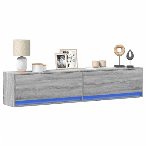 TV Wall Cabinet with LED Grey Sonoma 180x31x38 cm 3307952