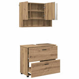 Bathroom Furniture Set with Drawer with Shelf 2 pcs Artisan Oak 3393022