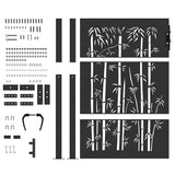 Garden Gate with Lock Black 110 x 155 cm Powder-Coated Steel 42015896