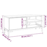 TV Cabinet Brown 90x30x40 cm Solid Pinewood 349915