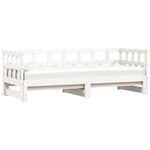 ZNTS Daybed with Trundle without Mattress White 90x190 cm Single Solid Wood 836211