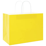 Paper Bags 250 pcs with Handles Yellow 32x17x25 cm 4101789