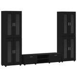 TV Cabinet Set with Drawer FLORIN 3 pcs Black Engineered Wood 3397985