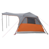 Family Tent with Roof Grey and Orange 305 x 275 x 190 cm 42028709