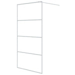 Walk-in Shower Wall White 100x195 cm Clear ESG Glass 152142