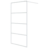 Walk-in Shower Wall White 100x195 cm Clear ESG Glass 152142