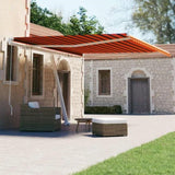 Freestanding Manual Retractable Awning 400x300 cm Orange/Brown 3069540