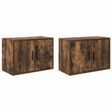 Garage Wall Cabinets 2 pcs Smoked Oak Engineered Wood 860652