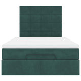 Ottoman Bed with Mattresses Dark Green 120x200cm Velvet 3313466