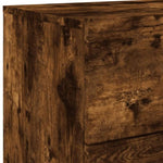 ZNTS Wall-mounted Bedside Cabinet with LED Lights Smoked Oak 836820