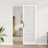 Sliding Door White 78 x 232 cm Solid Pine Wood and Glass 3332220