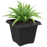 Square Flower Pot 24 pcs Black 38 x 38 x 30 cm Plastic 42020353