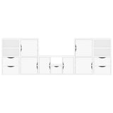 5 Piece TV Units with Storage "ODDA" White Solid Wood Pine 3365383