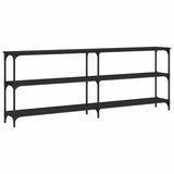 Console Table Black 200x29x75 cm Engineered Wood 834110