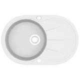 Granite Kitchen Sink Single Basin Oval White 144867