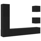TV Cabinet Set Wall-mounted 6 pcs Black oak 160 x 30 x 30.5 cm 3393460