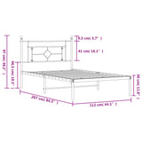Metal Bed Frame without Mattress with Headboard White 107x203cm 374384
