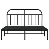 Bed Frame Black Powder-Coated Steel 140 x 200 cm Bed Frame 353636