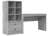 Desk with Drawer with Shelf with Storage 2 pcs Grey Sonoma 3337326