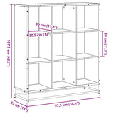 Bookcase Brown Oak 97.5x33x107.5 cm Engineered Wood and Metal 3300864