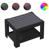 Coffee Table with LED Black 73x53x45 cm Engineered Wood 847547