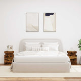 Bedside Cabinets with LED Lights 2 pcs Smoked Oak 35x39x55 cm 836758
