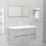 Sink Cabinet with Built-in Basin Concrete Grey Engineered Wood 3071562