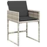 17 Piece Garden Dining Set with Cushions Light Grey Poly Rattan 3211427
