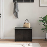 Hall Bench Black Oak 60 x 38 x 46 cm Engineered Wood and Fabric 891473