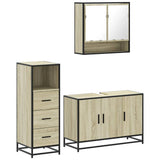 ZNTS 3 Piece Bathroom Furniture Set Sonoma Oak Engineered Wood 3301041