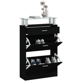 Shoe Cabinet Black 63x24x104 cm Engineered Wood 342564