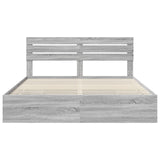 Bed Frame with Drawer Grey Sonoma 180 x 200 cm Engineer Wood 3411488