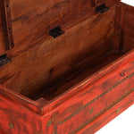 ZNTS Storage Chest Solid Mango Wood 101x39x42 cm Red 244949