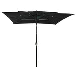 3-Tier Garden Parasol with Aluminium Pole Black 2.5x2.5 m 313842