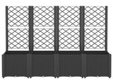 Garden Planter with Trellis Black 160x40x140 cm PP 367873