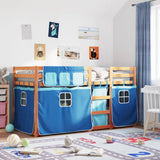 Bunk Bed without Mattress Blue 75x190 cm Small Single Solid Wood Pine 3283926