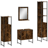 ZNTS 4 Piece Bathroom Cabinet Set Smoked Oak Engineered Wood 3214356