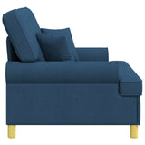 Armchair with Cushions Blue Fabric 42043512