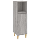 Bathroom Cabinet Grey sonoma Engineered wood, solid eucalyptus wood 819810