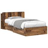 Bed Frame with Storage Old Wood 90 x 190 cm Engineered Wood 3433713