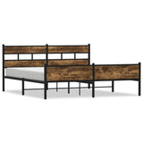 Metal Bed Frame without Mattress Smoked Oak 200x200 cm 3308494