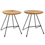 Stools 2 pcs Solid Teak Wood 285202