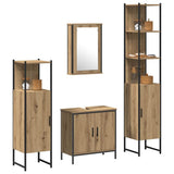Bathroom Furniture Set with Door 4 pcs Brown 33 x 33 x 185.5 cm 3334434
