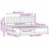 Bed Frame with Upholstered Headboard Light Grey 200 x 200 cm 3398209