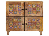 Sideboard with Storage Natural 60 x 33 x 75 cm Solid Mango Wood 4018286