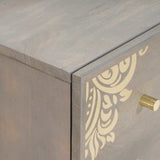 Bathroom Cabinet Set 3 pcs Grey and Gold 180 x 33 x 75 cm 3310152