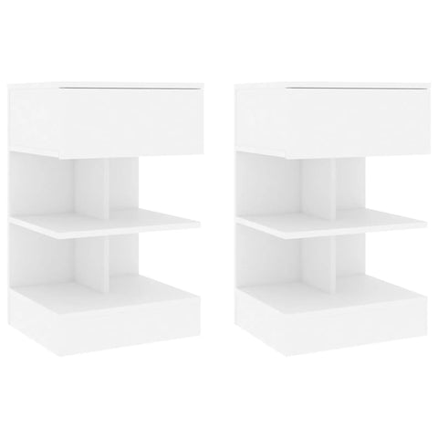 Bedside Cabinets 2 pcs White 40x35x65 cm Engineered Wood 808649