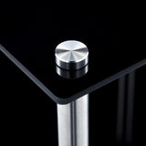 Shelf Black Tempered glass, stainless steel frame 40x40x100 cm 249510
