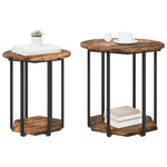 ZNTS Side Table 2 pcs Smoked Oak Engineered Wood and Metal 869716