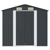 Garden Storage Shed Anthracite Steel 204x132x186 cm 47028